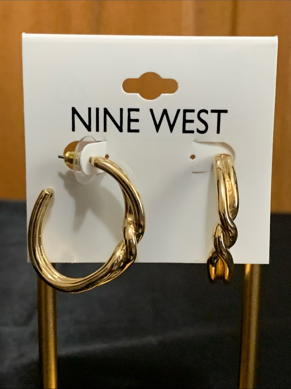 NWT Nine West gold tone earrings